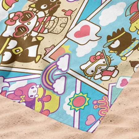 Hello Kitty & Friends Vacay Postcards 30"x60" Microfiber Beach Towel